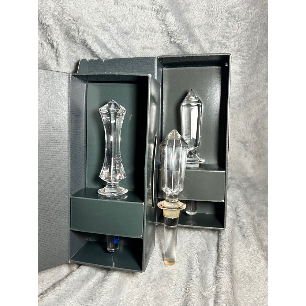 Villeroy & Boch Crystal‎ Wine Stoppers Obelisk Tibet Design Boxed Set X 3